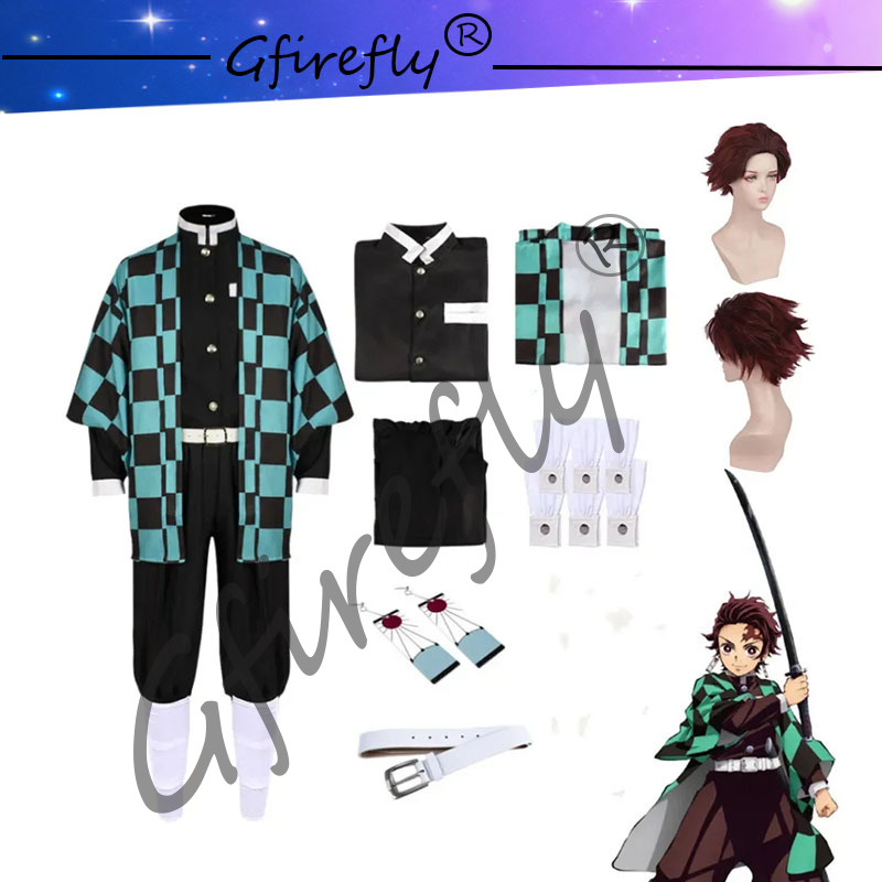 Anime Cosplay Sword - Kamado tanjirou-刀のコスプレコスチュームセット,刀アクセサリー,アニメの服,ドロップ,ユニフォーム