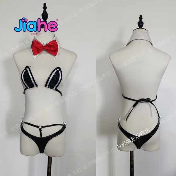 Cosplay Anime Bunny Girl - エクリプス ブラウンダスト2 ナイトメアバニーガール コスプレコスチューム セクシーな紫色のレザーコート ハロウィンパーティー