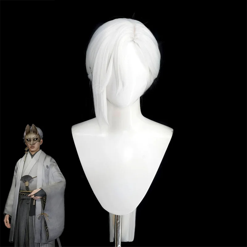 Cosplay Anime White Hair - ゲームサイレントヒル F フォックスマスク大人のコスプレウィッグ白髪耐熱合成かつらハロウィンカーニバルパーティーウィッグ