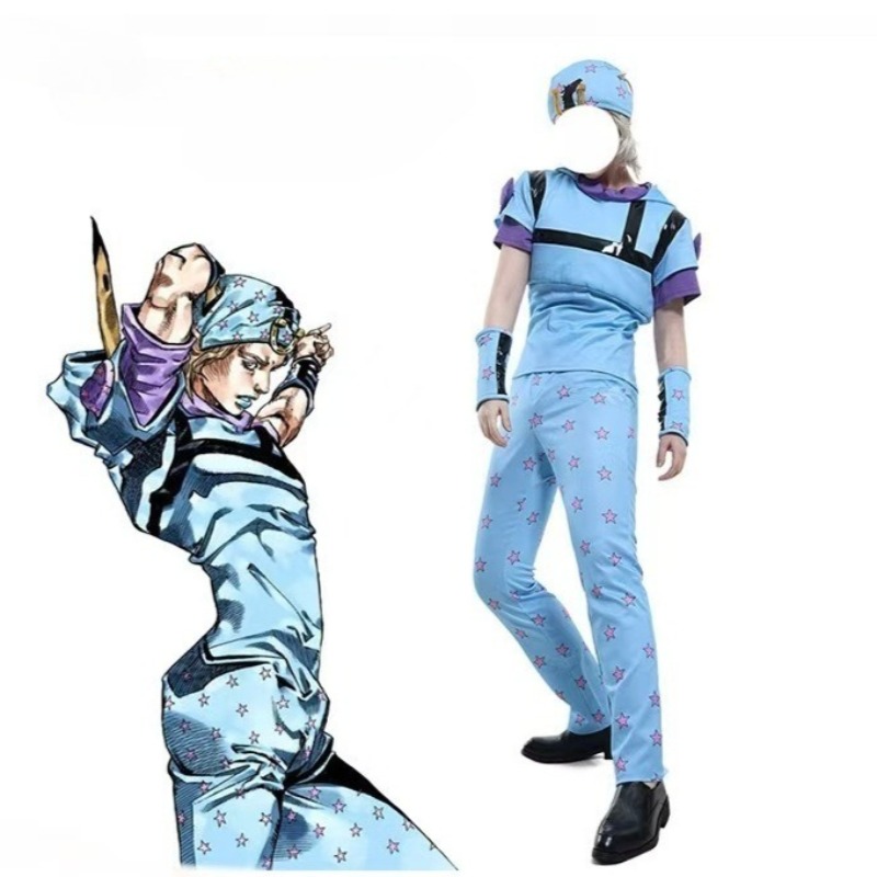 Cosplay Anime Jojo - ジョジョの奇妙な冒険 スティール・ボール・ラン ジョナサン・ジョニー・ジョースター コスプレ衣装 アニメゲームスーツ ハロウィンパーティー