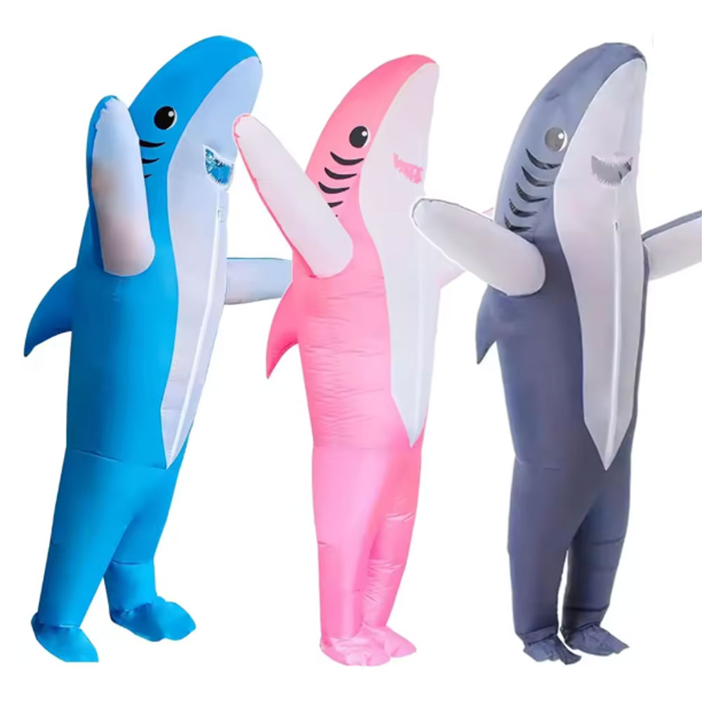 Anime Cosplay Simple - ハロウィン海洋動物サメインフレータブルスーツコスプレパフォーマンス衣装フェスティバルパーティー遊園地着用漫画ドレスアップ
