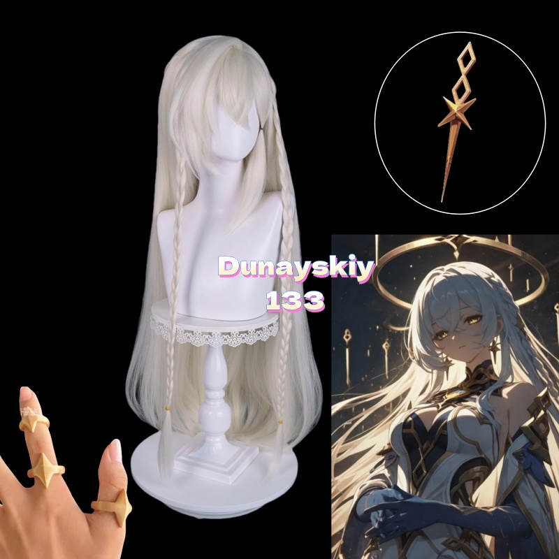 Anime Cosplay Long Hair - 原神 イスタロス フォーシェード コスプレウィッグ ロング ライトブロンドヘア
