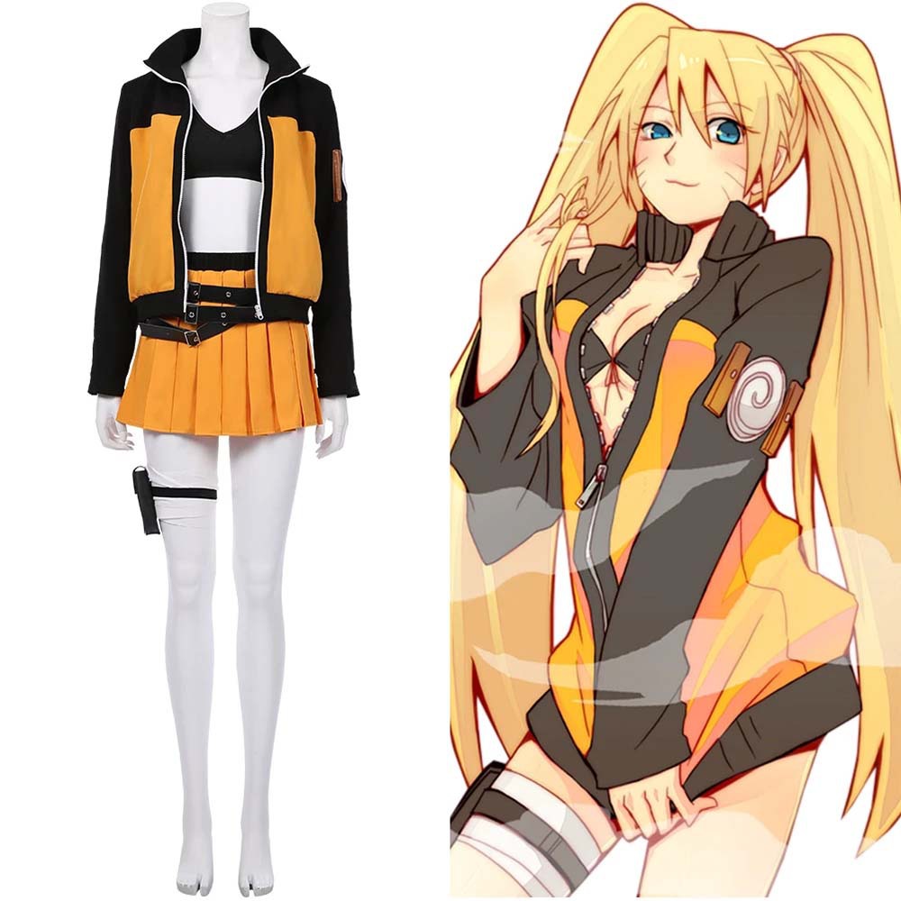 Anime Cosplay Simple - アニメうずまきコスプレ衣装女性用セット制服セクシーセットハロウィンカーニバルパーティー美しいドレスセット