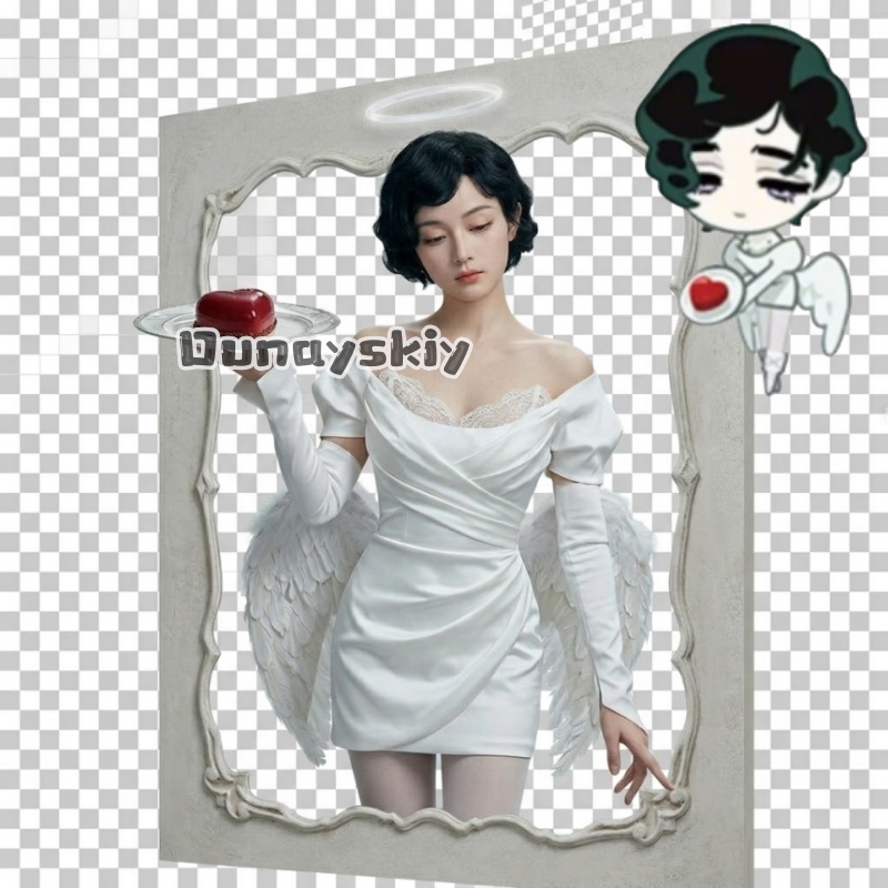 Cosplay Anime White Hair - Sua 新しい服図表コスプレ衣装ウィッグ白いドレス黒ショートヘアパレットストッキングベルトセット制服ハロウィンアニメ用