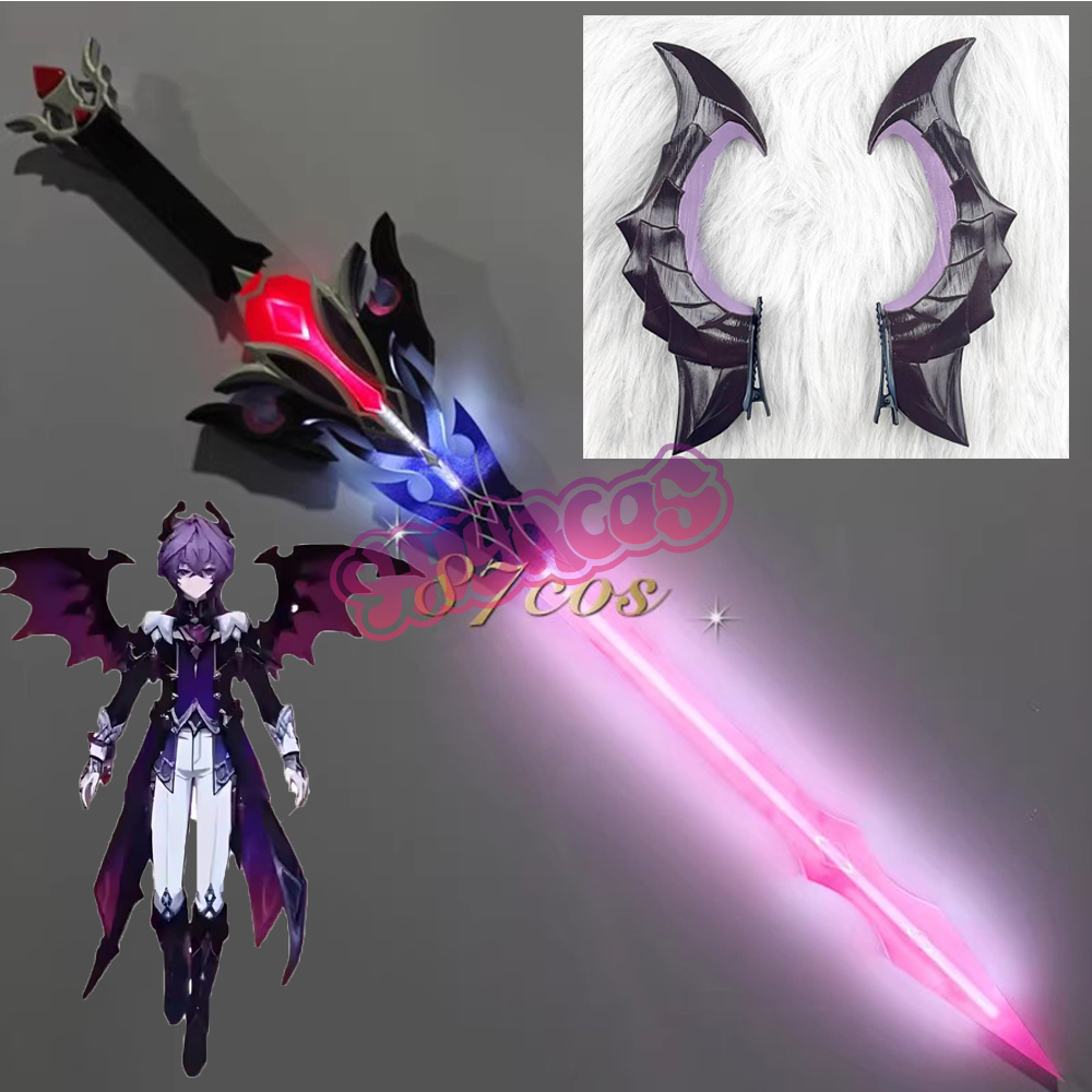 Anime Cosplay Sword - 115 センチメートルデュリン剣原神インパクト発光小道具コスプレ小道具ハロウィンクリスマスファンシーパーティーコミックショーウィッグ靴帽子