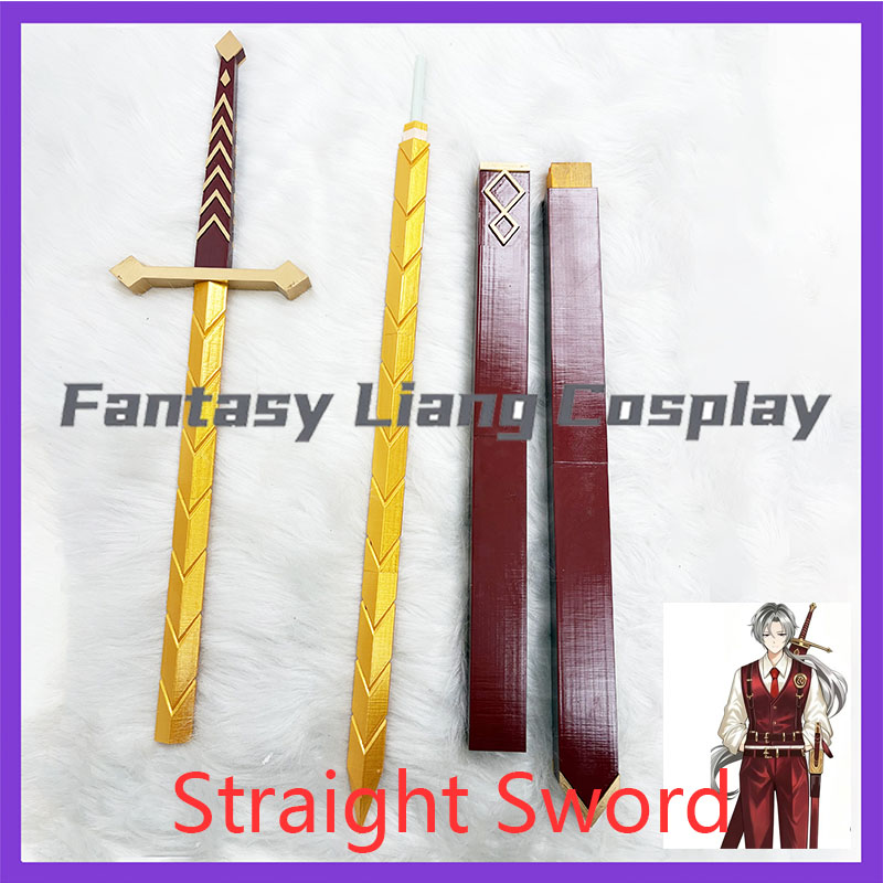 Anime Cosplay Sword - ゲームリンバスカンパニールシオコスプレ小道具ストレートソード鞘付きロールプレイソードハロウィンカーニバルパーティー男性女性用