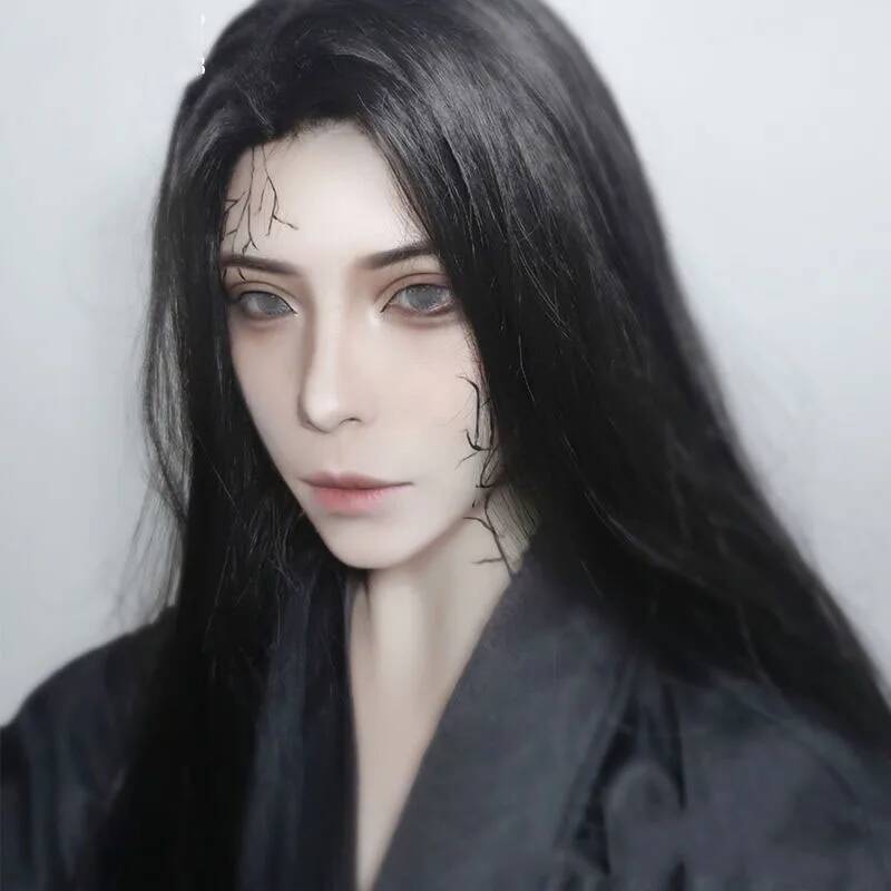 男性韓服ロングストレートヘアアニメコスプレ衣装日本アニメエル - Anime Cosplay Long Hair のレビューと価格