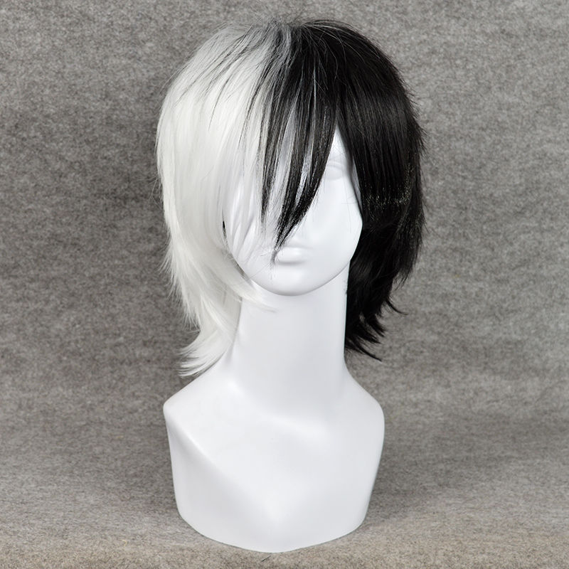 コスプレ-子供のためのコスプレアクセサリー,長さ黒と白のふわ - Cosplay Anime White Hair のレビューと価格