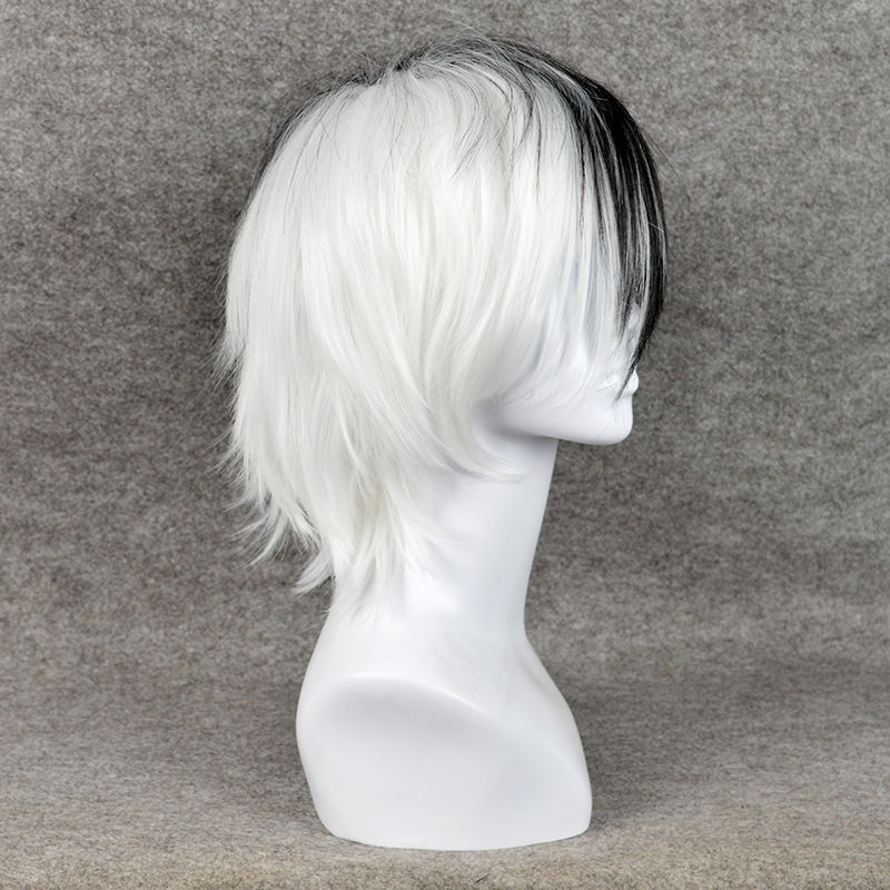 コスプレ-子供のためのコスプレアクセサリー,長さ黒と白のふわ - Cosplay Anime White Hair のレビューと価格