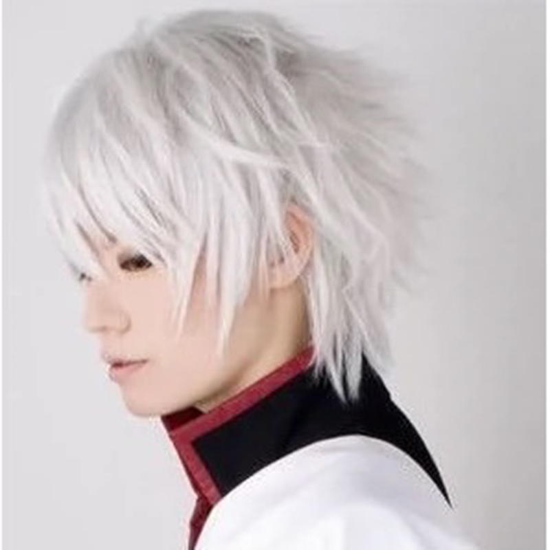 アニメコスプレウィッグ白模擬毛ユニセックスファッションヘアス - Cosplay Anime White Hair のレビューと価格