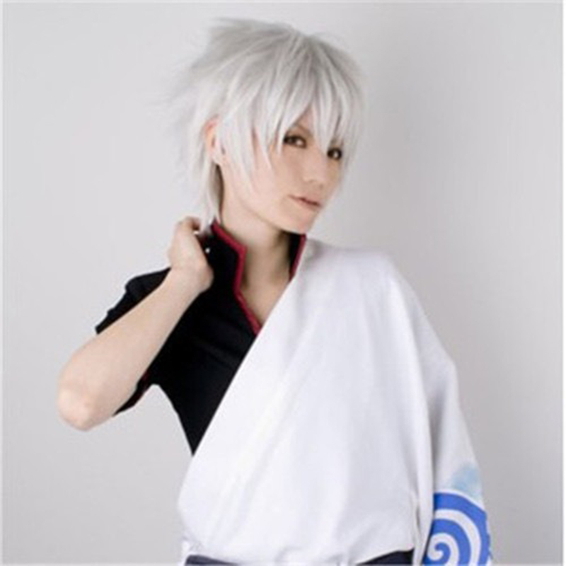 アニメコスプレウィッグ白模擬毛ユニセックスファッションヘアス - Cosplay Anime White Hair のレビューと価格