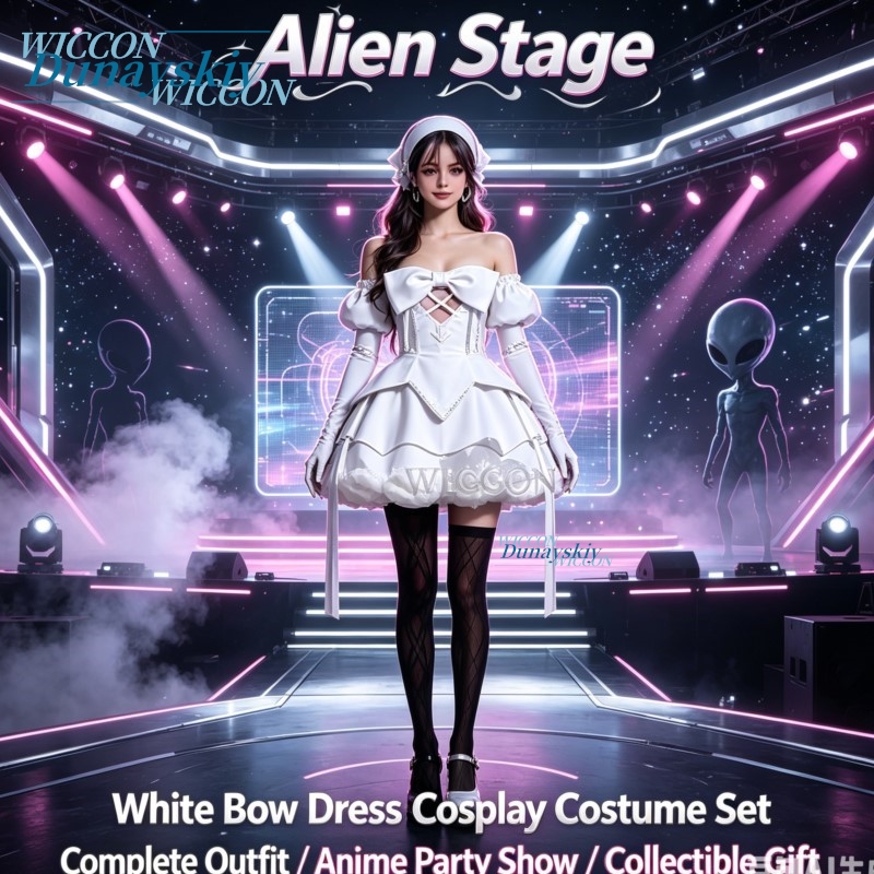 アニメエイリアンステージゾンビホワイトリボンドレスコスプレ衣 - Anime Zombie Cosplay のレビューと価格