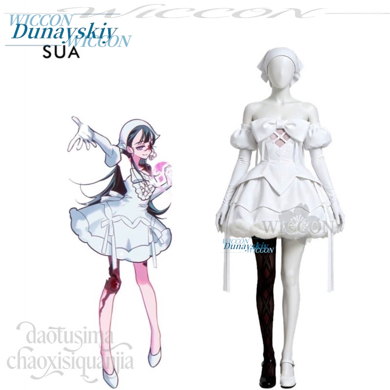 アニメエイリアンステージゾンビホワイトリボンドレスコスプレ衣 - Anime Zombie Cosplay のレビューと価格