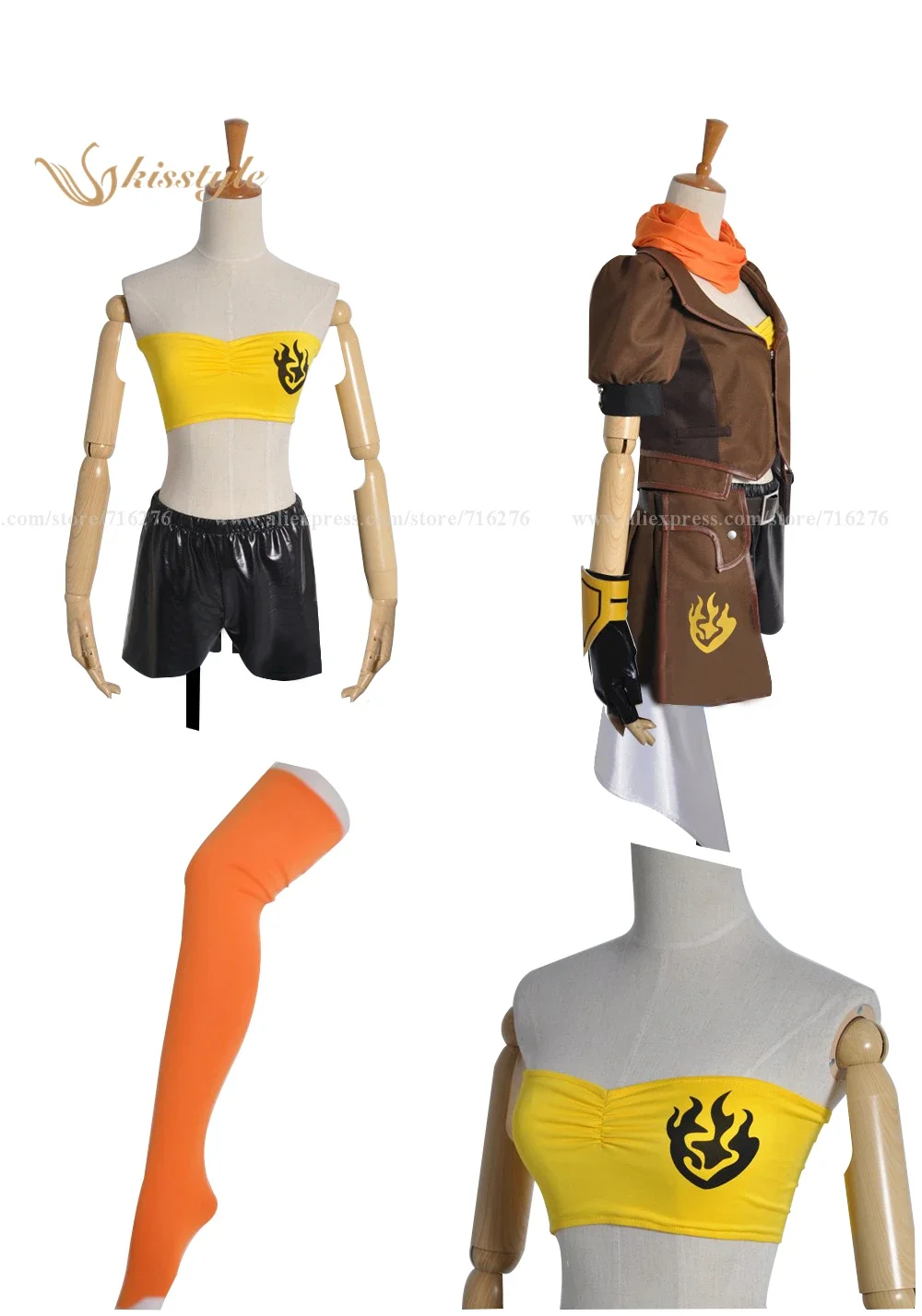 アニメアニメルビーイエロートレーラーヤンシャオロンコスプレ衣 - Anime Yang Cosplay のレビューと価格