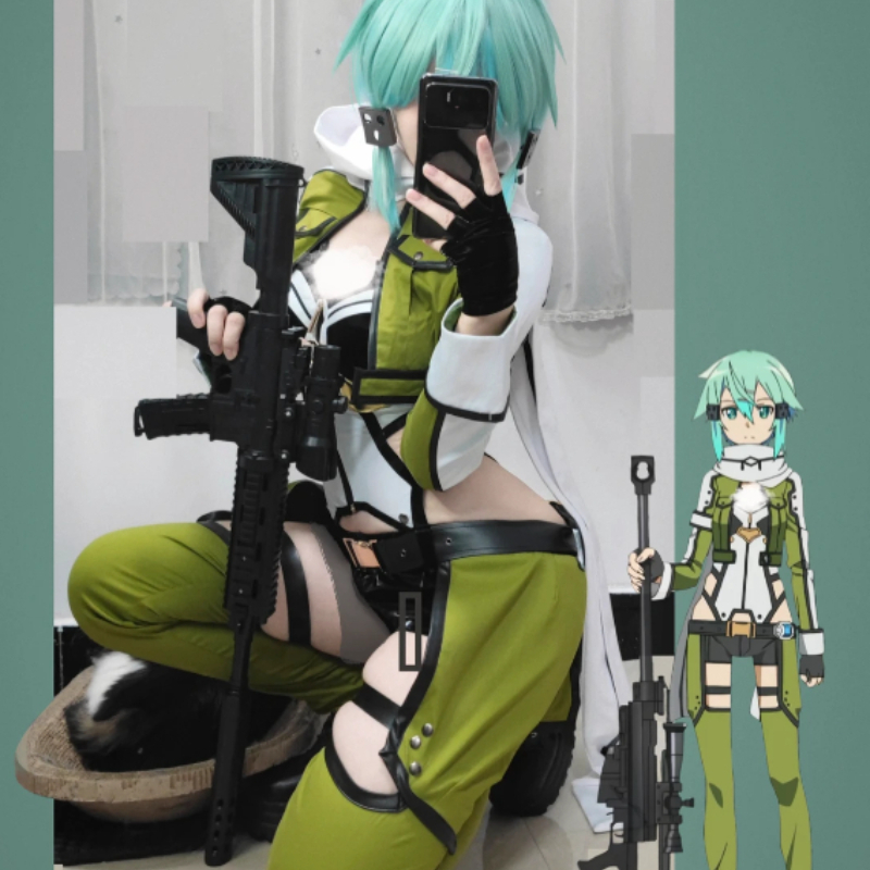 SAO ソードアートオンライン GGO シノンコスプレ衣装黒 - Anime Cosplay Sword のレビューと価格