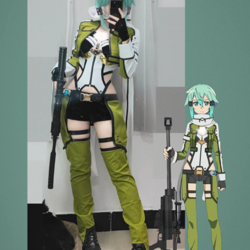 SAO ソードアートオンライン GGO シノンコスプレ衣装黒 - Anime Cosplay Sword のレビューと価格