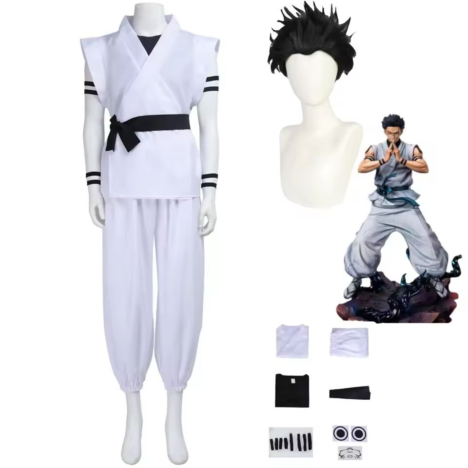 両面宿儺コスチューム 白色カンフースーツ タトゥーステッカー - Anime Cosplay 2026 のレビューと価格