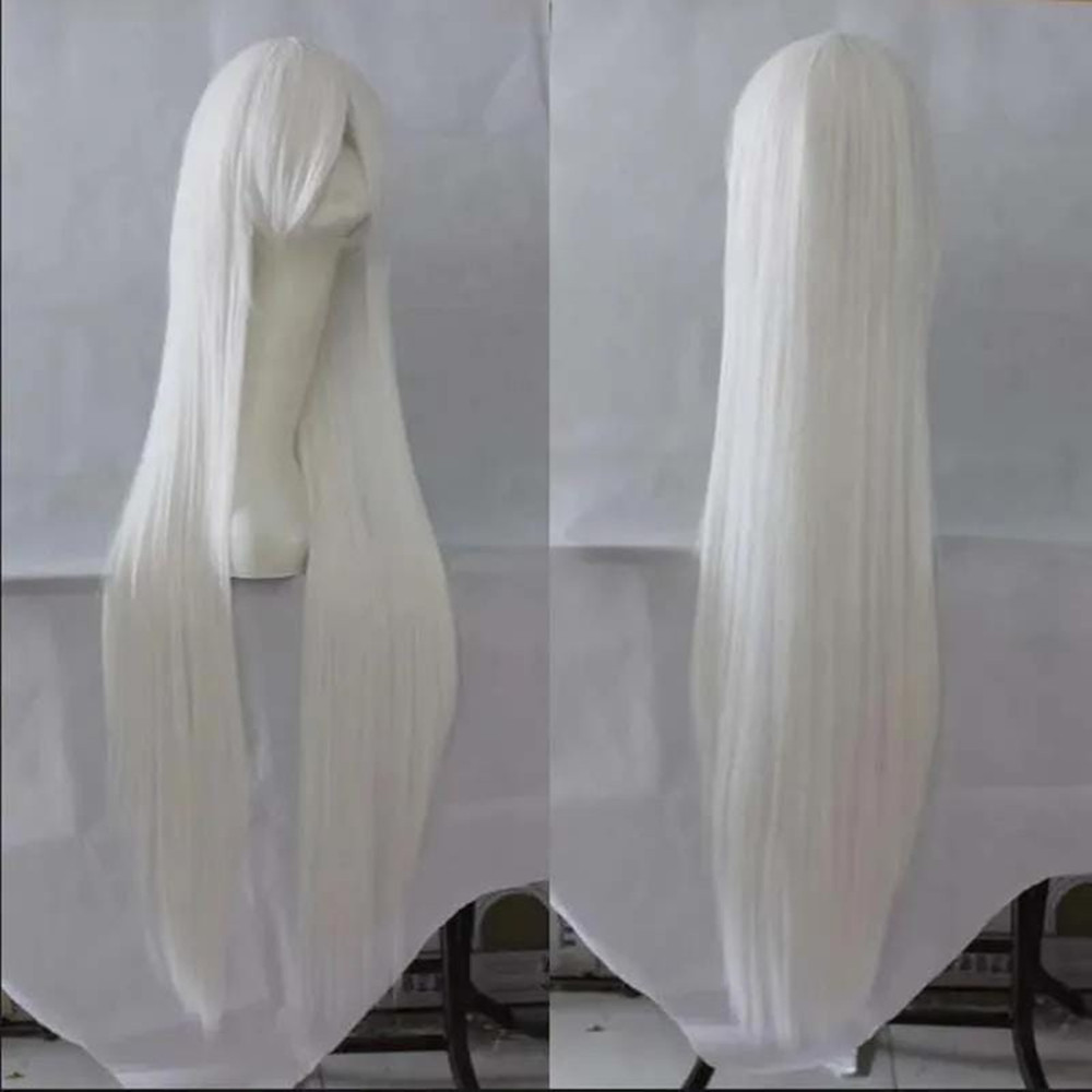 100cm 東方Project 藤原無双 ロングコスプレウィ - Cosplay Anime White Hair のレビューと価格