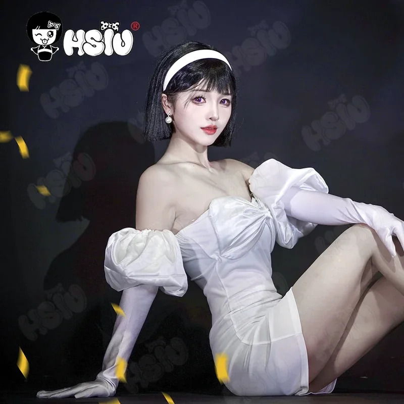 アニメエイリアンステージ衣装白いドレスフルショート黒髪スアコ - Cosplay Anime White Hair のレビューと価格