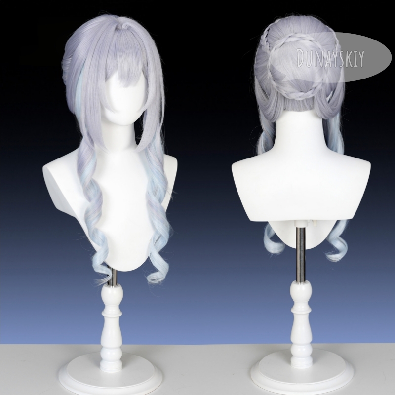 原神 アナスタシア シルバーグレー グラデーション ロングカ - Anime Cosplay Long Hair のレビューと価格